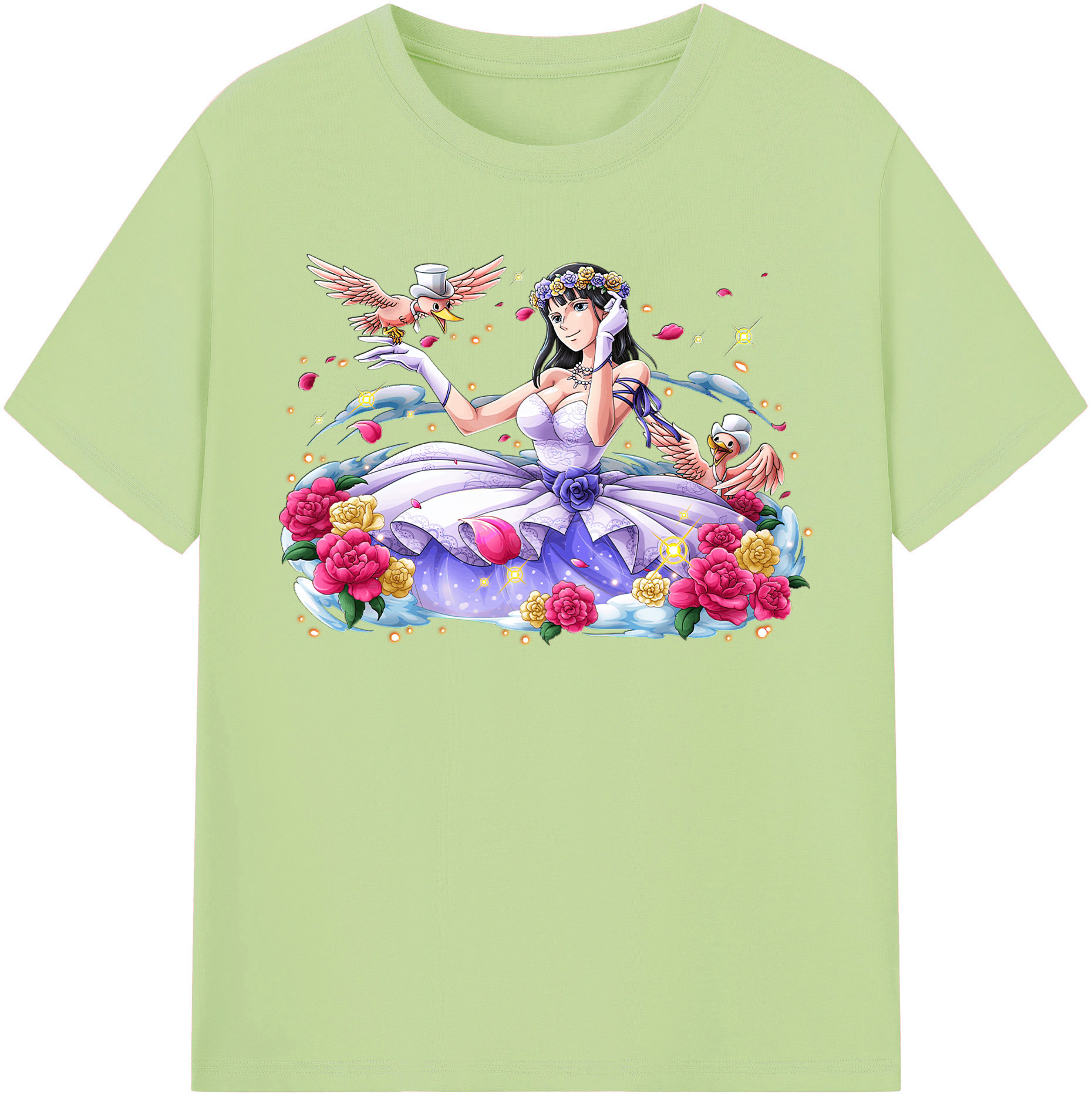 ワンピース ニコ・ロビン ONE PIECE Nico Robin 綿100％半袖Tシャツ（フロントプリント）